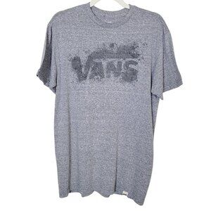 Vintage Vans Heritage T-Shirt Heathered Gray Spellout Logo Soft Knit Casual Med